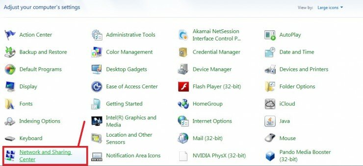 NetworkAndSharingCenter